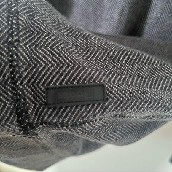 Roots Black Grey Herringbone Pattern Cowl Sweater - Picture 3 of 7